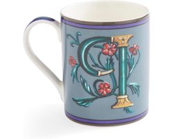 Alfabet Mok - Porseleinen Kop - Koffie Drinken - Uniek Letter Design - 340ml Inhoud - Wit