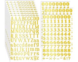 Alfanumerieke Stickers Zelfklevend voor Plakboeken en DIY Projecten - Gouden Hoofdletters en Kleine Letters