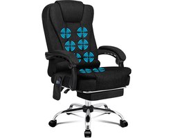 ALFORDSON Bureaustoel met 8-puntsmassagevibratie, in hoogte verstelbare directiestoel (1 stuk), met armleuningen, belastbaar tot 180 kg, verwarmde zitting