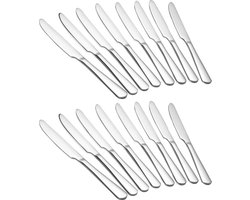 Alheco set van 16 tafelmessen - Messen - RVS - 23cm - Zilver