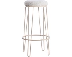 Alice barstoel Ø41x73 cm bouclé - crème/crème