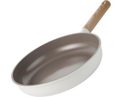 Alice by ISENVI Koekenpan Inductie 28 cm - Keramisch - Koudgreep - PFAS, PTFE en PFOA Vrij - Alle warmtebronnen -Beige