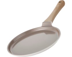 Alice by ISENVI Pannenkoekenpan Inductie - 24 cm - Keramisch - Koudgreep - Pancake Pan - PFAS, PTFE en PFOA Vrij - Alle warmtebronnen - Beige