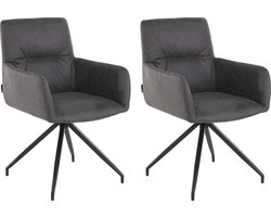 Alice | Fauteuil in grijze microvezel, 2 Pak