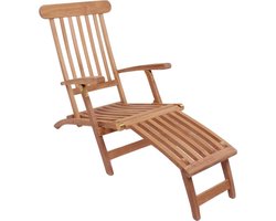 Alkas ligstoel massief teakhout.