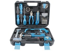 All in gereedschapskoffer – 124-delige multifunctionele set - Doe het zelf - Klussen - Reparatie materieel - Gereedschap Koffer/kist (Blauw) - Cadeau tip housewarming - Totale set