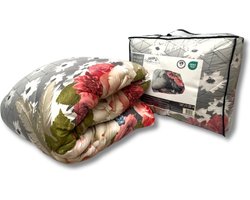 All-in One Lazy Dekbed Grijs Met Rozen - Dekbed voor het hele jaar 140 x 200 cm