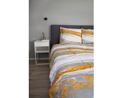 All-in One Lazy Dekbed Marble White Gold - Dekbed met kussenslopen 200 x 200 cm + 2 kussenslopen