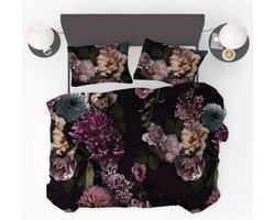 All-in One Lazy Dekbed Purple Flowers - Dekbed met kussenslopen 240 x 220 cm + 2 kussenslopen