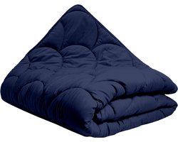 All in One Wasbaar Dekbed Easy 140x200 - Dekbed zonder overtrek - Hoesloos dekbed - Eazy dekbed - Gekleurd dekbed - All Year Winterdekbed & Zomerdekbed - Eenpersoons Dekbed - Dark Blue - Dekbedden