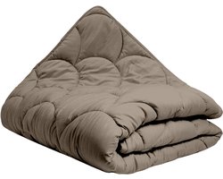 All in One Wasbaar Dekbed Easy 140x200 - Dekbed zonder overtrek - Hoesloos dekbed - Eazy dekbed - Gekleurd dekbed - All Year Winterdekbed & Zomerdekbed - Eenpersoons Dekbed - Taupe - Dekbedden