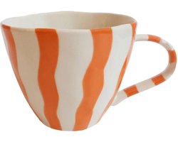 All the Luck in the World - Mok Golvend Oranje (set van 4) - Mokken