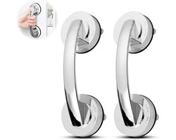 All4You - Afneembare Badkamerzuignapgrepen 2 stuks - Herbruikbare Douchegreep zonder boren - Handvat voor ramen, glazen deur, dressoir.