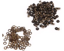 All4You - Allecta-Metalen Oogjes-Ringen-Leer DIY-Naaien-Decoratie-Handwerk-Sieraden-Meerdere Maten-Koper.