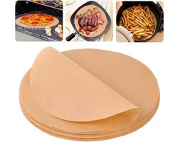 All4You - Bakpapier - Anti-aanbaklaag - Hittebestendig - Ø 28 cm - BBQ - Pannen - Pizza - Bruin - Rond - Perkamentpapier - Cake - Luchtfriteuse - Ø 28 cm - Rond - Bakken - 150 stuks - Ronde - BBQ-papier - Kleur bruin.