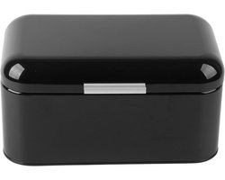 All4You - Brooddoos - Retro Metaal - Broodtrommel Opbergdoos voor Keuken - Thuis Aanrechtblad - 12x7.1x6.3in - Zwart - Opberger - Geschikt voor Brood - Retro Design - Grote Maat - Stijlvolle Keukenaccessoire