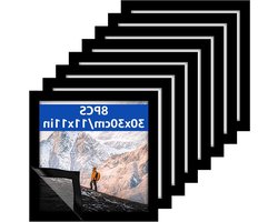 All4You - Diamond Painting - fotolijst - magnetisch - wanddecoratie - documenten - zwart - presentatie - binnenmaat - 25 x 25 cm - geschikt voor 30 x 30 cm - fotolijst - 8 stuks