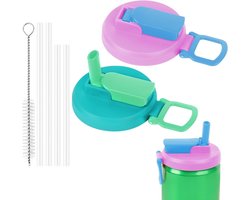 All4You - Herbruikbare Soda Blikjesdeksels met Rietje (2 stuks) - Lekvrij en Draagbaar - Voor Frisdrank, Bier, Sap, Cola - Diverse Kleuren