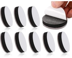 All4You - Meubelverhogers 8 stuks voor bedden, tafels en banken - Zelfklevende vilten verhogers - Meubelpoten en tafelpoten - Rond, 6 x 1,65 cm, zwart