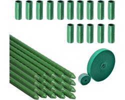 All4You - Plantenstokken met connectoren en plantenbinder voor klimhulp, roestvrije tomatenstokken, 40 cm