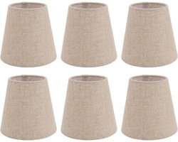 All4You - Set van 6 Linnen Kroonluchter Lampenkappen - Clip On - 3.7x5.5x5.1inch - Verlichting - Interieurdecoratie