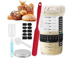 All4You - Zuurdesem Starter Set voor Thuis Bakken en Bewaren met Glazen Pot en Accessoires