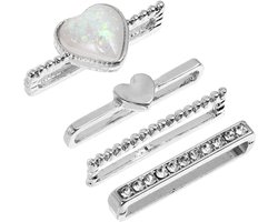 Allecta - 4 stuks fonkelende decoratieve ringen voor 38 mm siliconen bandjesjuwelen armband accessoires.