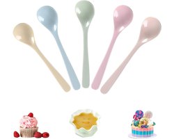 Allecta - 5 herbruikbare kunststof eierlepels in verschillende kleuren, ideaal voor keukengebruik
