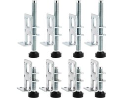 Allecta - 8-delige set verstelbare meubelpoten 50/100 mm - meubels 25/75 mm verhogen - kasten, planken, werkbanken