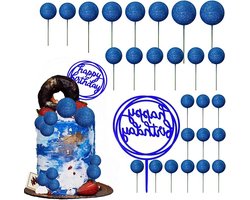 Allecta - Blauwe Schuim Bal Taart Toppers - Baby Shower Verjaardagsfeestje Decoratie