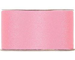 Allecta - Decoratief Stoffen Lint voor Cadeau Decoratie - Breed Licht Buigzaam Lint - 5 m - Donkerroze