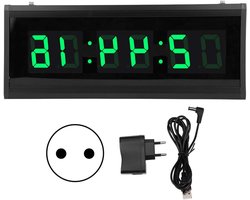 Allecta - Digitale Wandklok met Groot Display en LED - Eenvoudige 100-240V Klok voor Kantoor met veelzijdige Duurzaamheid