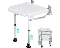 Allecta - Douche-klapstoel voor wandmontage, tot 160 kg belastbaar, met steunpoten.