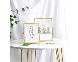 Allecta - Fotolijst voor Droogbloemen met Glas, Messing Ontwerp, Geometrisch Ornament, Plant Specimen Clip & Geperste Bloemen - Kunstwerk Certificaat Houder