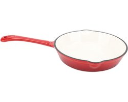 Allecta - Geëmailleerde gietijzeren koekenpan, ronde koekenpan voor fornuis, oven, koken en grillen