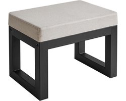 Allecta - Gewatteerde Kruk voor Entree, Woonkamer en Slaapkamer - Grijs met Extra Zitting