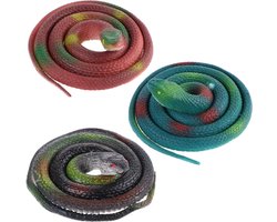 Allecta - Grote realistische rubberen plastic slangen voor tuin, set van 3, afweer vogels, Halloween humor