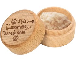 Allecta - Huisdier Herinnering Schaduwdoos met Pootafdrukken - Houten Pet Fur Memorial Box - Geschenken voor Het Opbergen van Katten en Hondenhaar - Sympathie bij Huisdierverlies