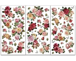 Allecta - Kleurrijke Bloemen Stickers voor Meubels en Ambachten, Waterdicht PVC - 15 x 30 cm, Rechthoekig, Indoor Decoratie.