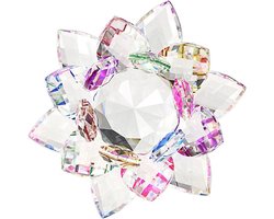 Allecta - Kleurrijke Regenboog Crystal Lotus Bloem Ornament Woondecoratie Feng Shui Decoratie