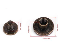 Allecta- Klinknagels en schroeven - Lederen Craft - Messing - Decoratie en reparatie - Schoenen en tassen - Goudkleurig - Ambachtelijke knutselbenodigdheden.