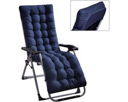 Allecta Ligstoel Kussens - Dikke Vervangende Kussens - Lounge Kussen Pad voor Buiten - Tuin Ligstoel - Fauteuil Chaise Lounge Stoel - Donkerblauw