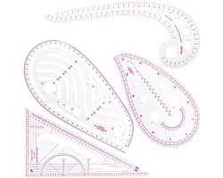 Allecta - Liniaal set voor kleding maken en naaien - 4 stuks, metrisch liniaal set, snijbenodigdheden