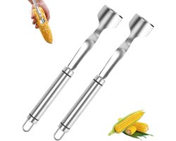 Allecta - Maïsschillers x2, RVS Maïsschilmachine met Ergonomisch Handvat, Efficiënte Korrelverwijderaar voor Huishoudens, Keukens en Restaurants