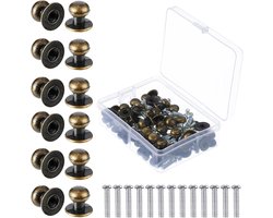 Allecta - Mini ladeknoppen - Vintage antieke meubelknoppen - Metaal - Kasten, ladekoffer, houten keuken - Brons - 36 stuks