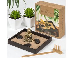 Allecta - Mini Zen-tuinset met Boeddha-figuur voor mindfulness en meditatie