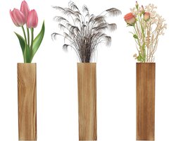 Allecta - Moderne houten wandvazen voor kamerplanten en woondecoratie