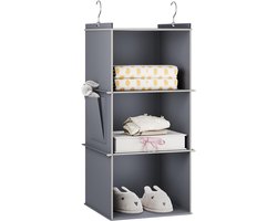 Allecta - Opvouwbare Kast Organizer met 3 Planken en Zijzakken Grijs.