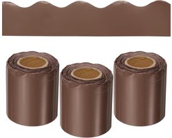 Allecta - Prikbordrollen met golvende randen - Decoratieve rollen - 98,4 meter - Bruin - Voor huis, klaslokaal en kantoor