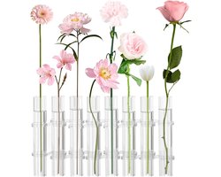 Allecta- Reageerbuisvaas - Decoratief - Scharnier - Glas - Heldere vaas - Cilindrisch - Inklapbaar - Kantoor - Laboratorium - Studie - Hydrocultuur planten - Bloemstukken - 7,1 x 1,2 inch - Geschikt voor reageerbuis - Transparant